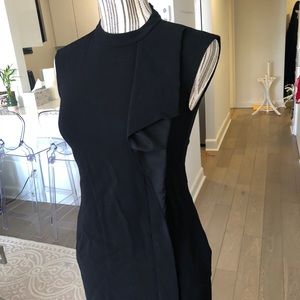 Reiss Black Ruffle Detail Dress w/ Pockets